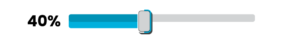 This image shows a progress bar indicating 40% completion. The bar is partially filled with a blue color on the left, while the remaining section on the right is gray.